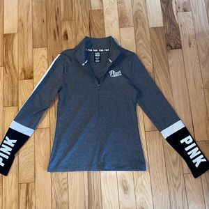 Victoria’s Secret Pink Heather Grey Half Zip